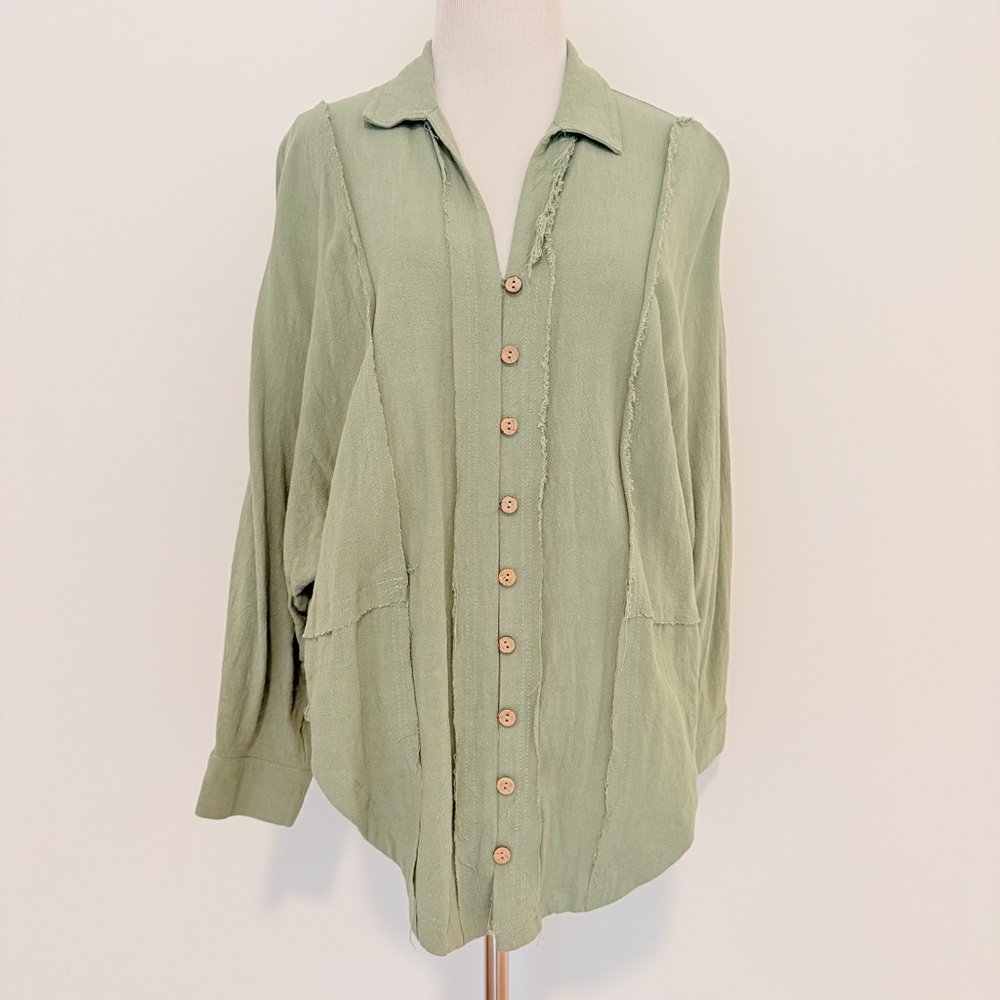 Linen Blend Dolman Sleeve Tunic